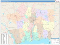 New London County, CT Digital Map Color Cast Style